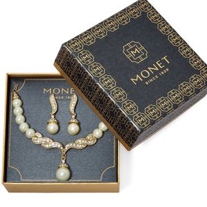 SOLD!!Monet Pearl Set Necklace & Earring NWT -  NEVER USED.